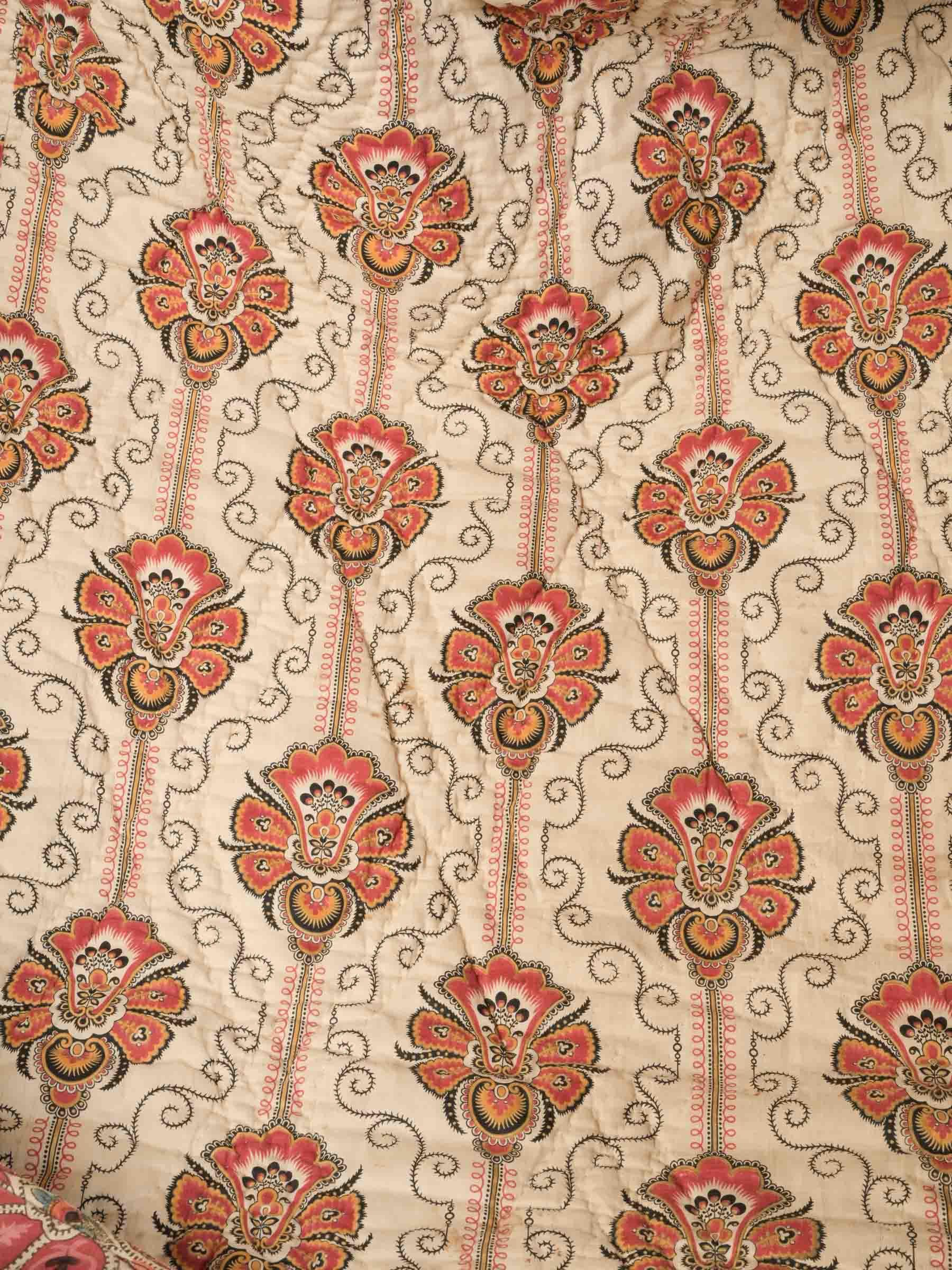 Delightful Provençal Reversible Boutis Quilt, Late 19th Century - 91" x 89½"
