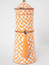 Orange enamelware coffee pot - 1930s - 14½"