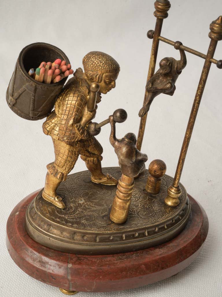 Whimsical Bronze Tabletop Match Holder