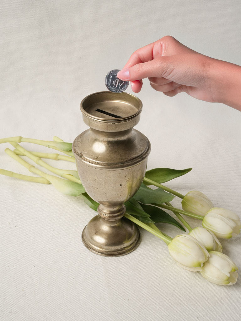 Antique urn-shaped tip box  