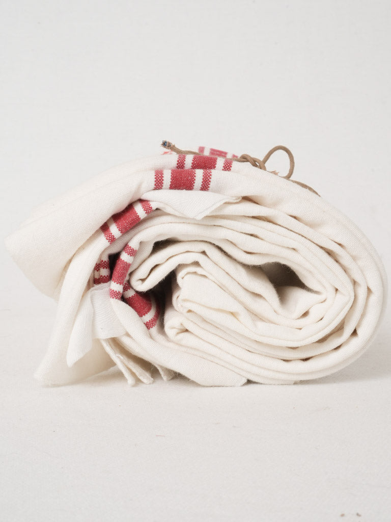 Classic red-striped preserved tea towels