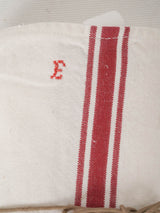 Elegant E letter linen blend towels