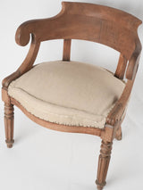 Louis Philippe desk armchair w/ beige linen