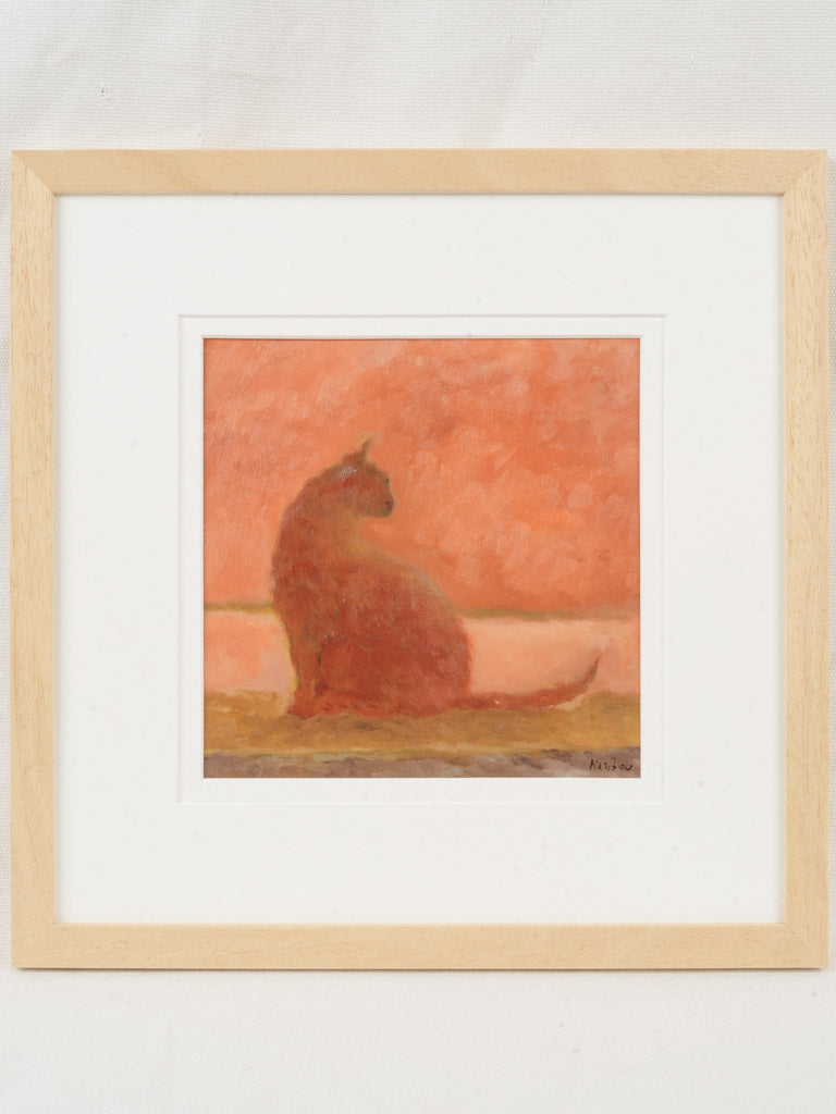 Small Contemporary Painting By Karibou - A l'Horizon Safran (At the saffron horizon) - 14½" x 14½"