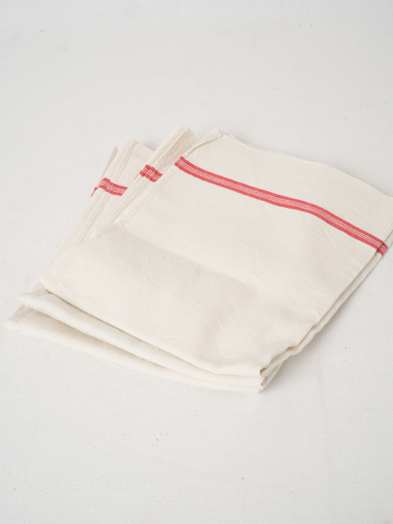 Antique French linen tea towels set