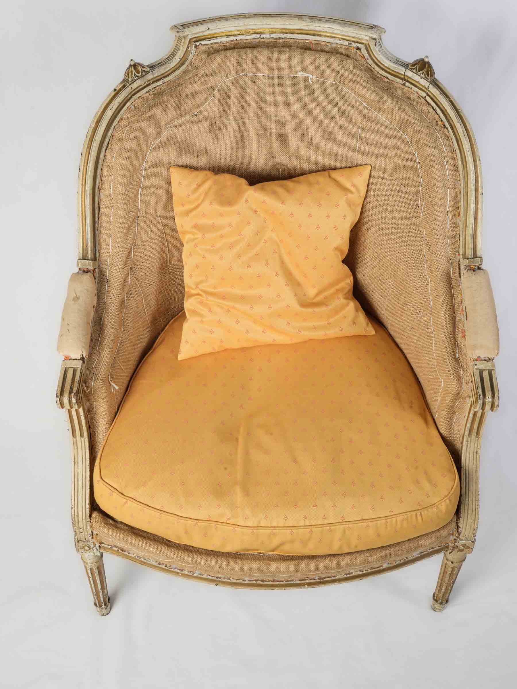 Pair of Louis XVI Period Bergères in Original Painted Finish - 37½"