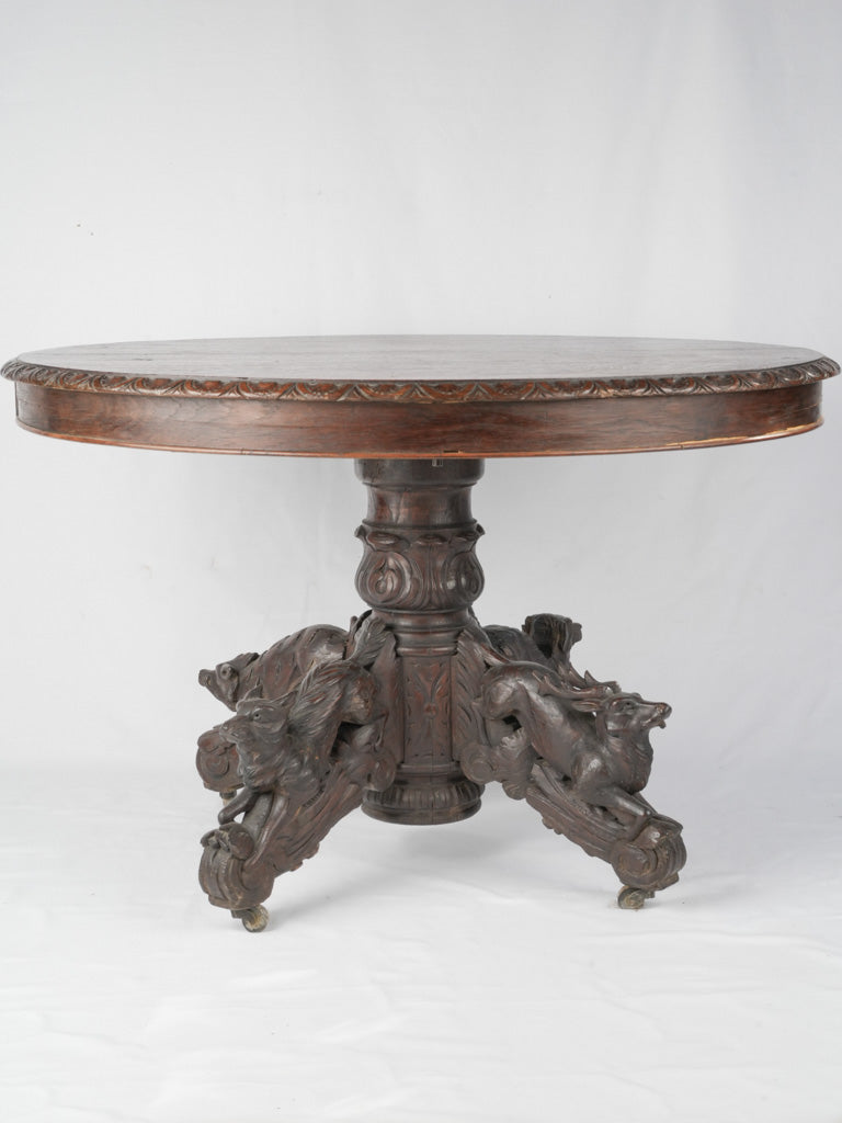 Charming antique French oak round table