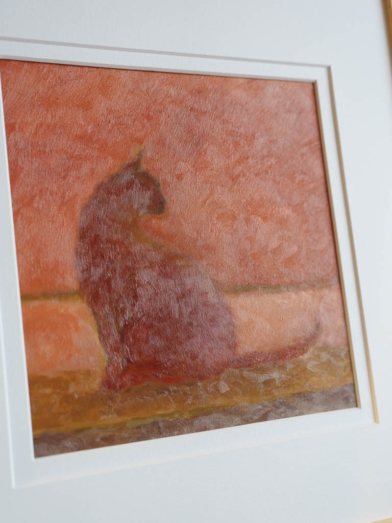 Small Contemporary Painting By Karibou - A l'Horizon Safran (At the saffron horizon) - 14½" x 14½"