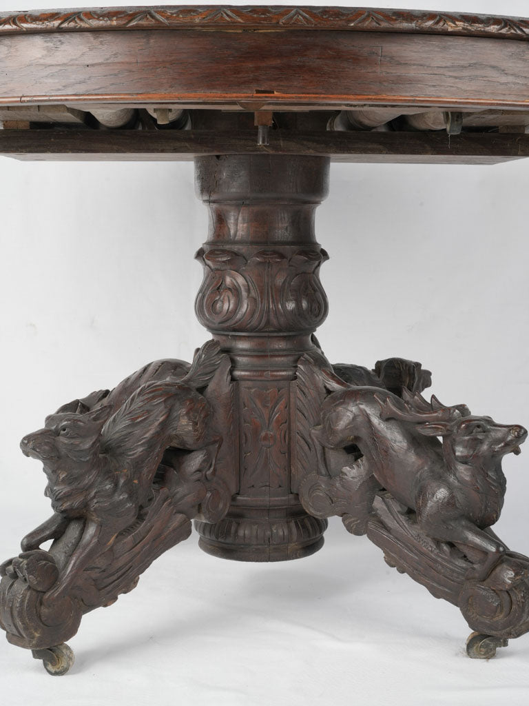 Decorative animal-themed French oak table