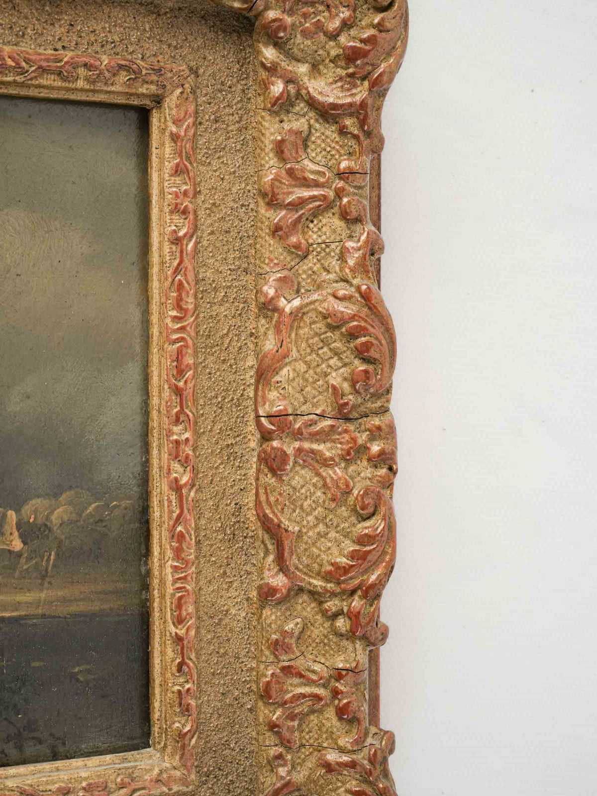 Petite 19th-Century Oil on Panel of a Rural Village w/ Windmill in Giltwood Frame -9¾" x 11¾"