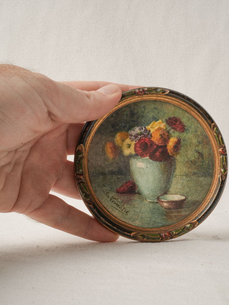 Charming vintage gouache artwork piece  