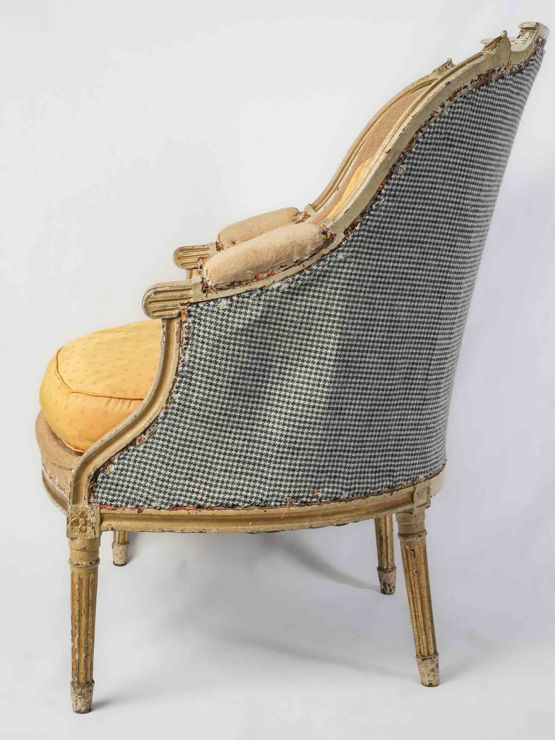 Pair of Louis XVI Period Bergères in Original Painted Finish - 37½"