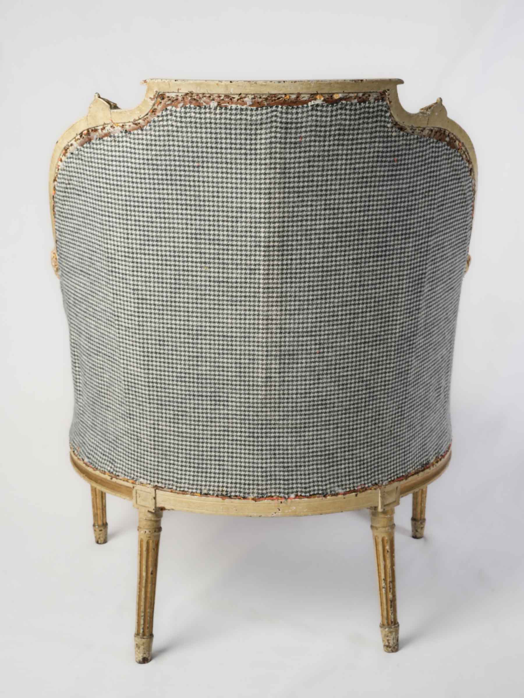 Pair of Louis XVI Period Bergères in Original Painted Finish - 37½"