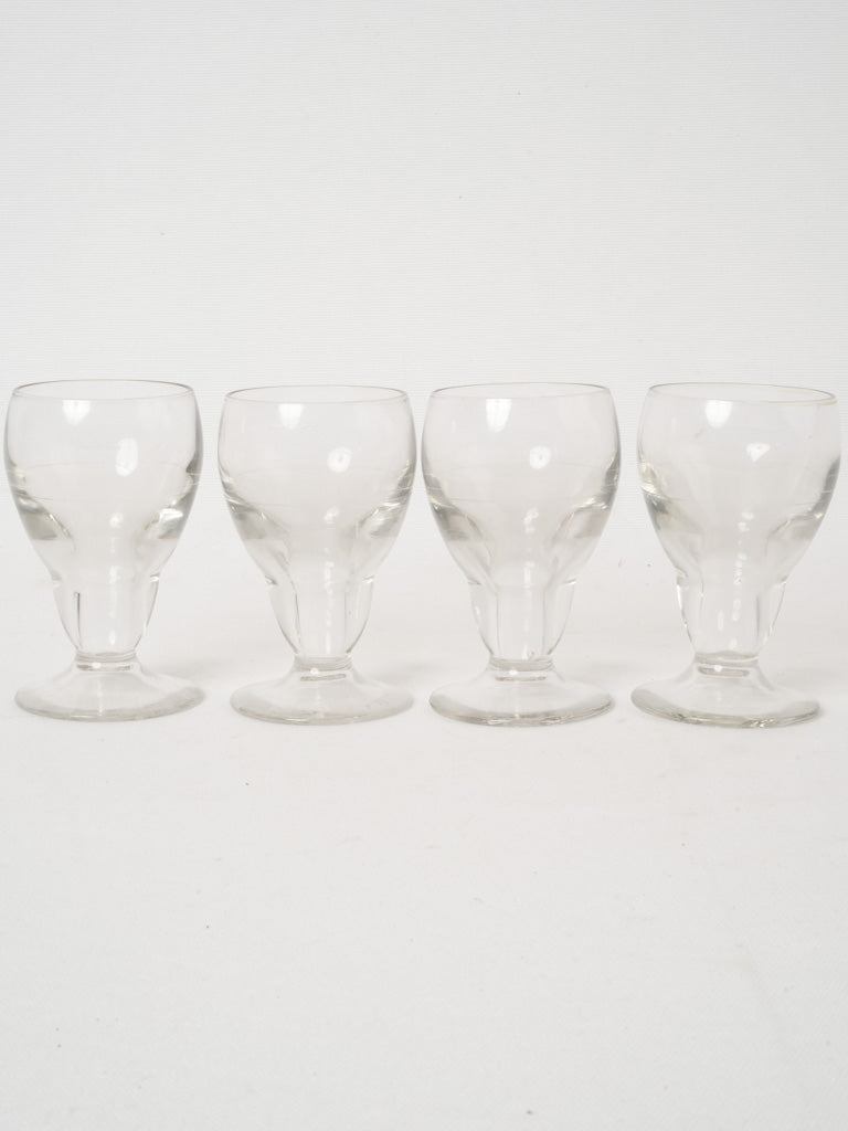 Vintage translucent glass bistro glasses
