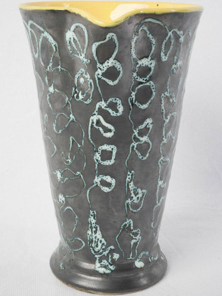 Sunny 1960s Vallauris Ceramic Juice Set w/ Pitcher & Six Tumblers - 8¾"