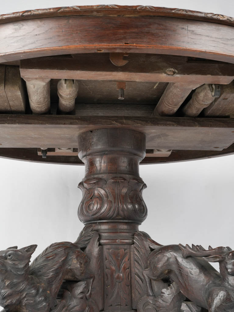 Elegant 1920s French oak round table
