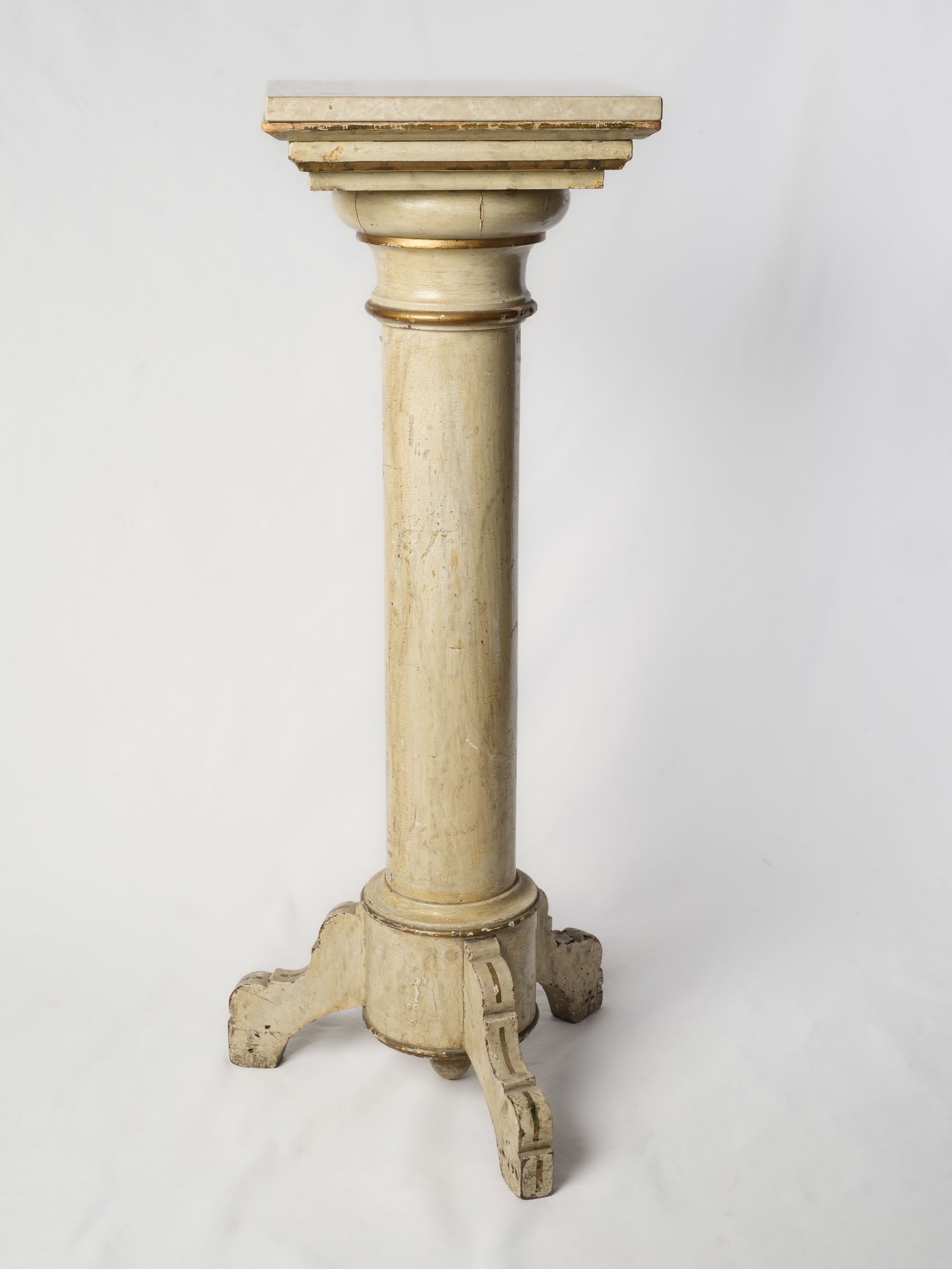 Neoclassical French Tripod Pedestal w/ Marble Top, Late 19th Century - 40¼"