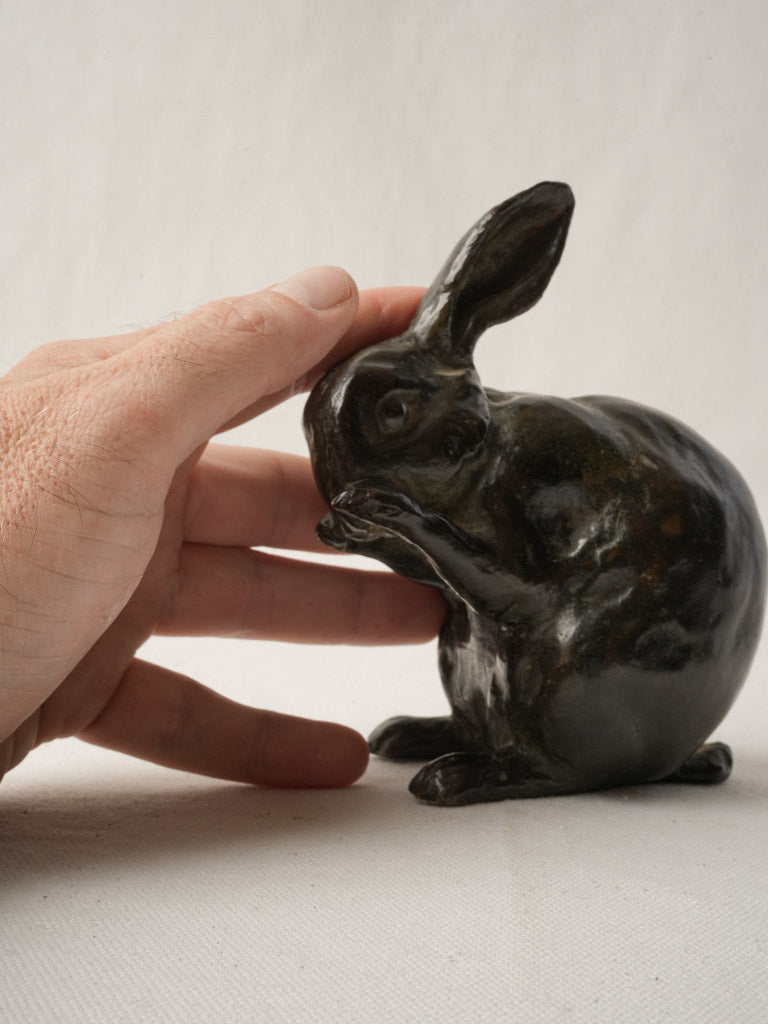 Tactile vintage rabbit statuette