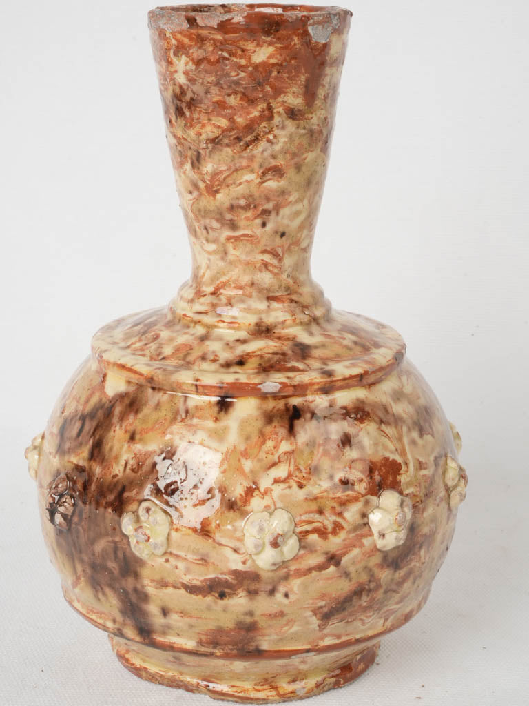 Swirling Brown Glazed Antique Gargoulette