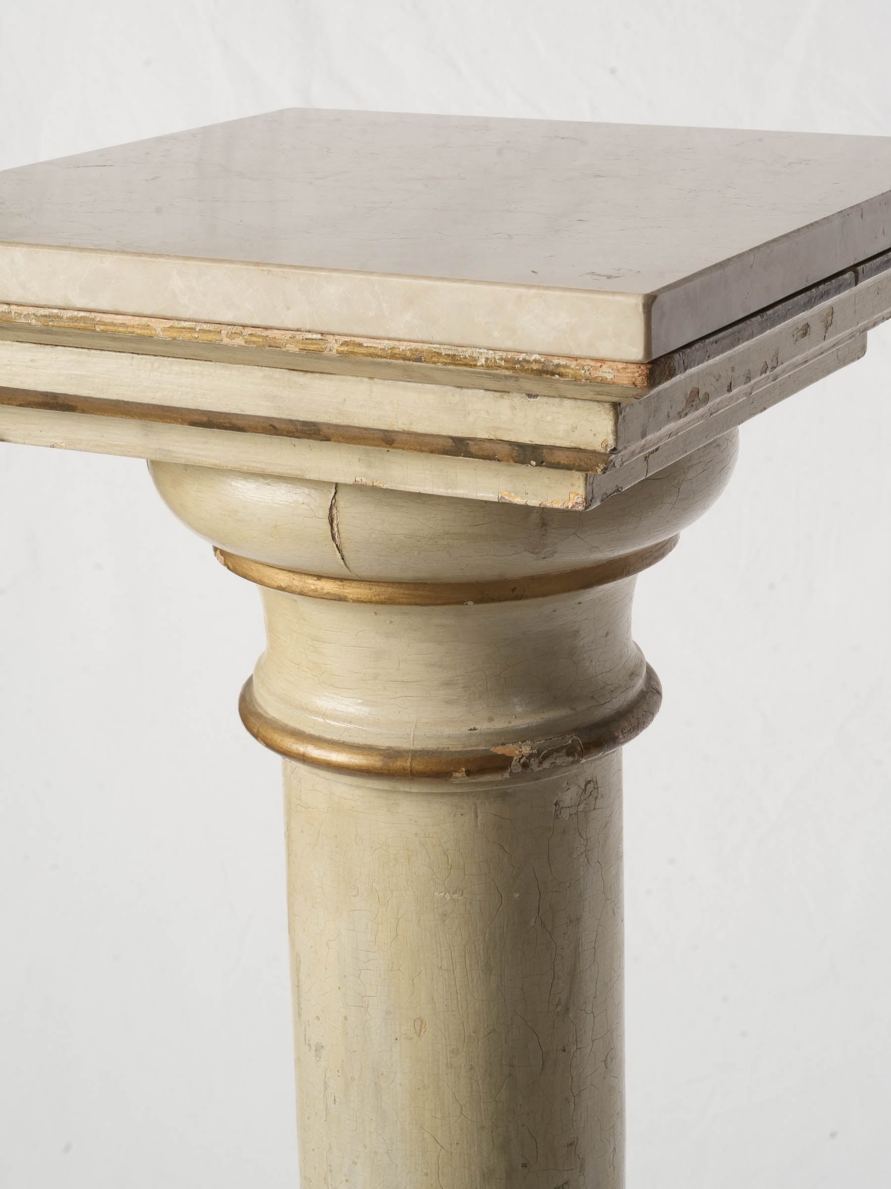 Neoclassical French Tripod Pedestal w/ Marble Top, Late 19th Century - 40¼"