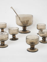 1960s Biot glass sangria service - gray taupe