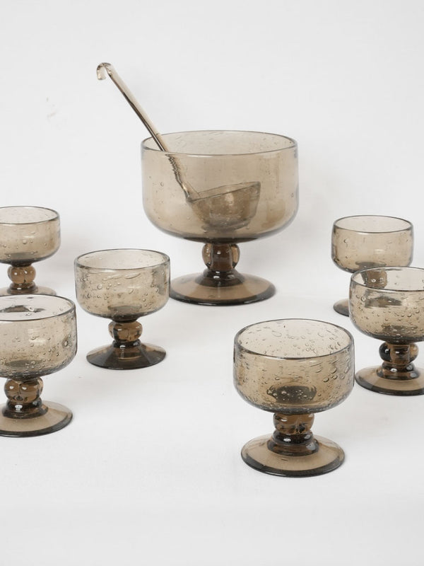 1960s Biot glass sangria service - gray taupe