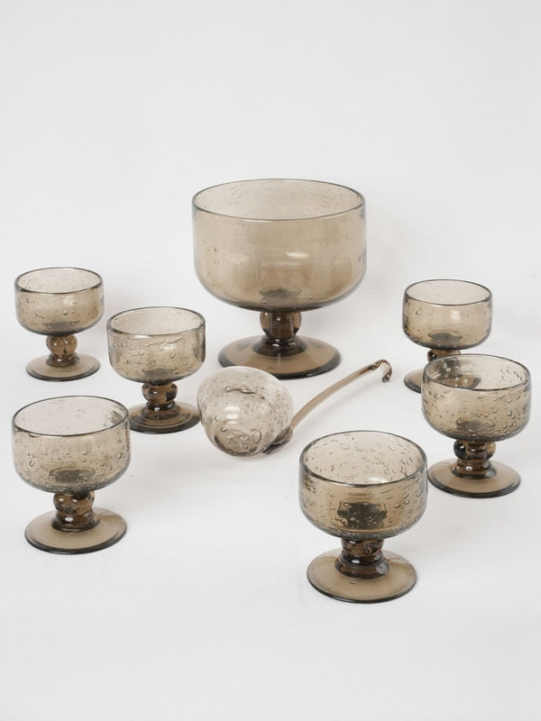 1960s Biot glass sangria service - gray taupe