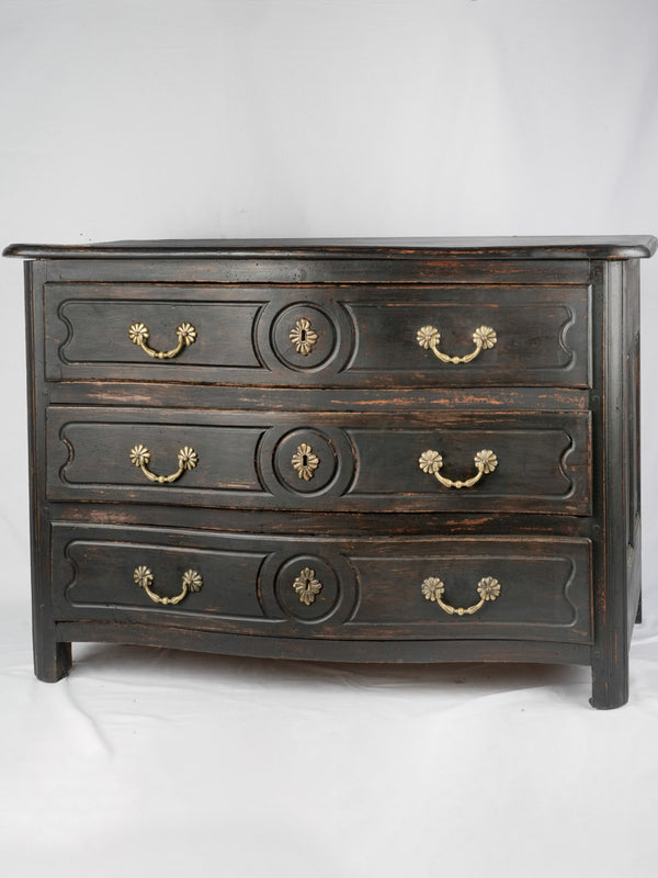 Antique French black chest drawers