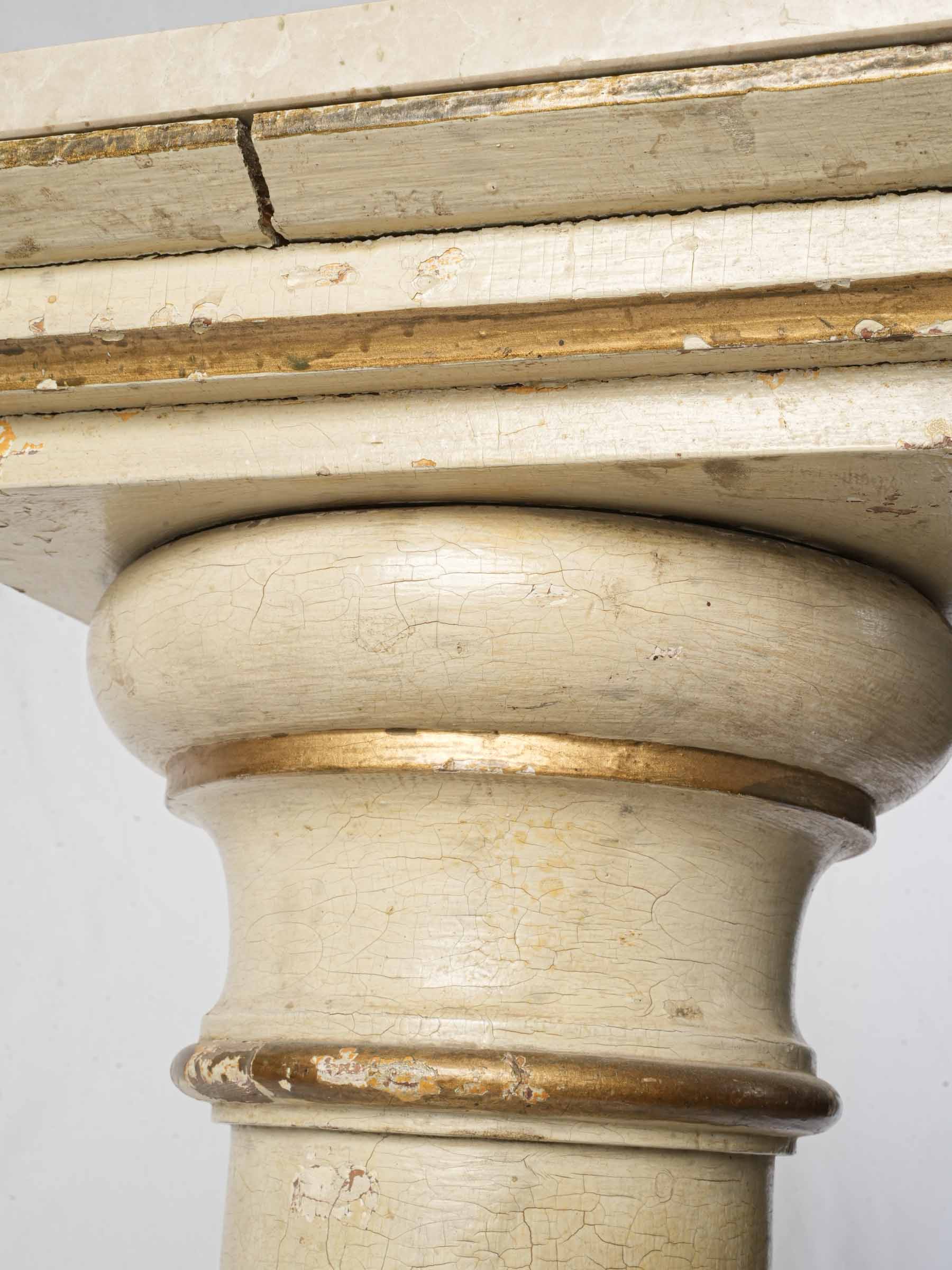 Neoclassical French Tripod Pedestal w/ Marble Top, Late 19th Century - 40¼"