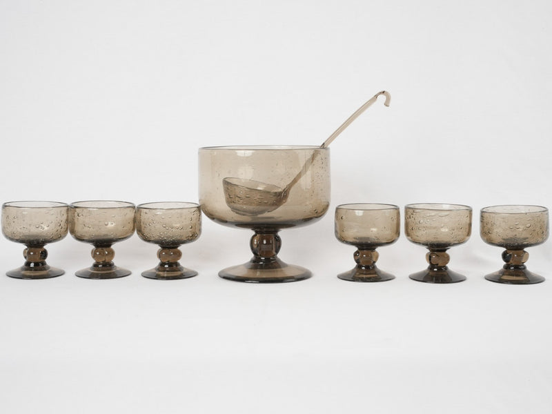 1960s Biot glass sangria service - gray taupe