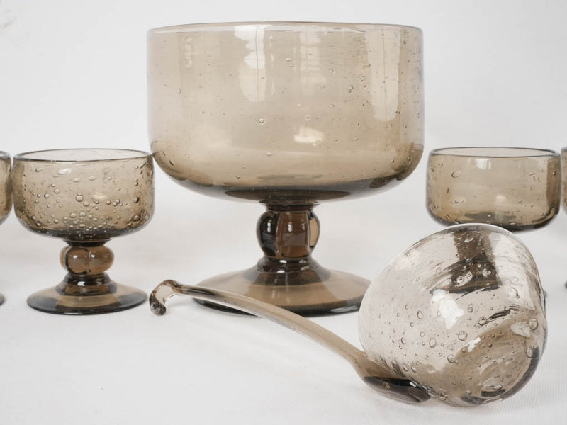 1960s Biot glass sangria service - gray taupe