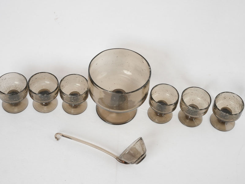 1960s Biot glass sangria service - gray taupe
