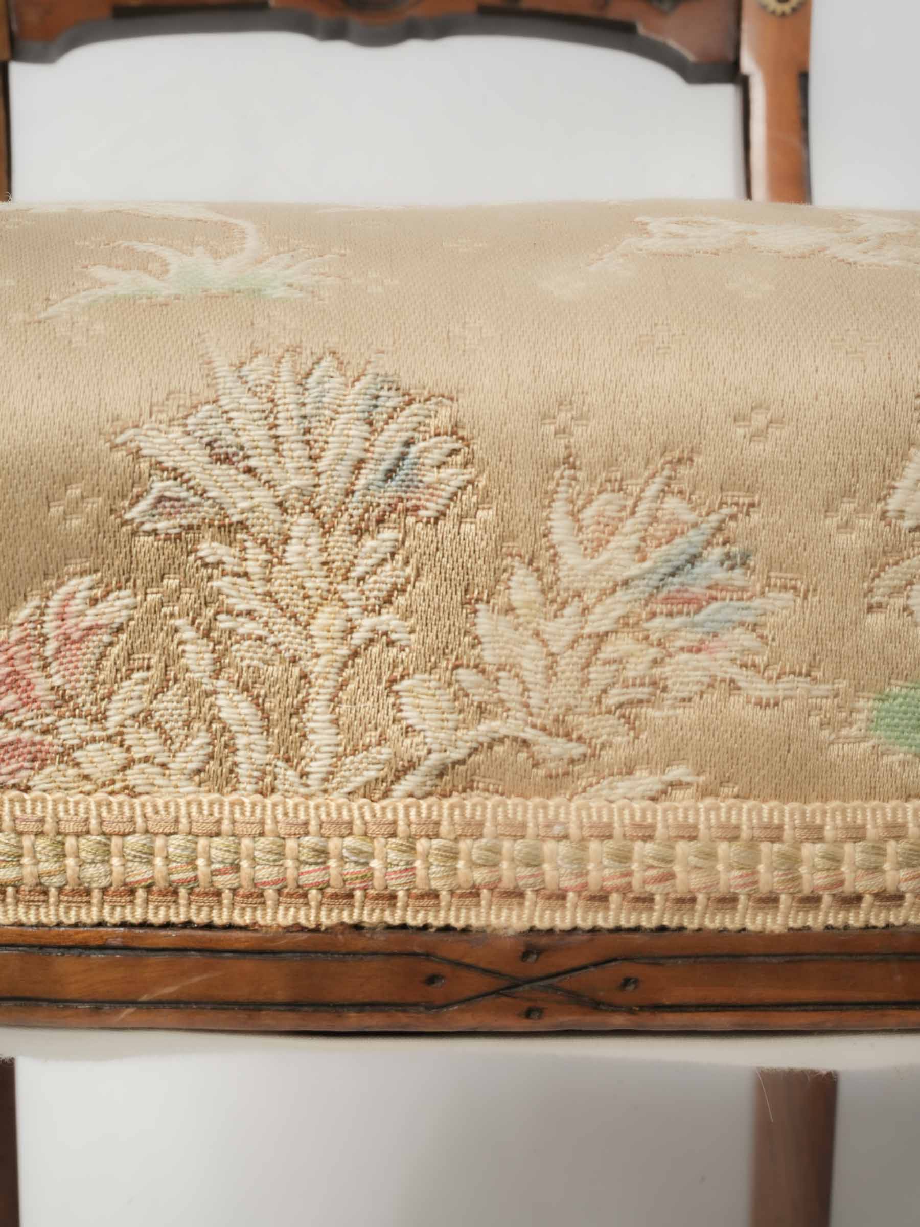 Set of Four Delicate Open-Back Fruitwood Chairs