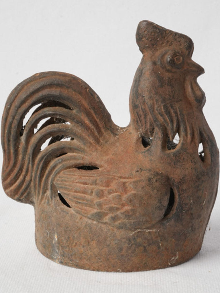 Aged iron rooster country decor  