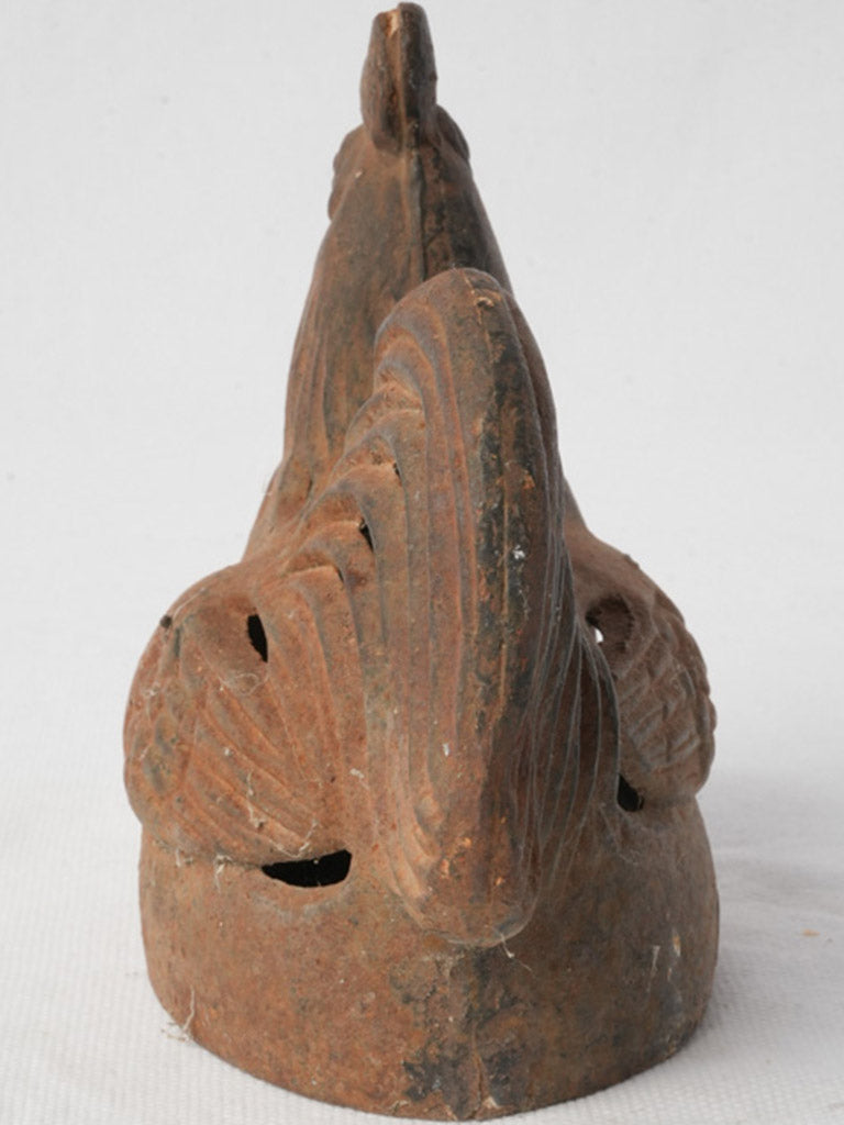 Patina-finish cast iron rooster  