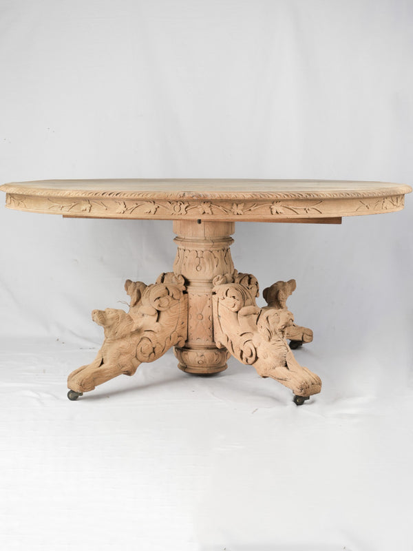 Vintage French bleached oak hunting table