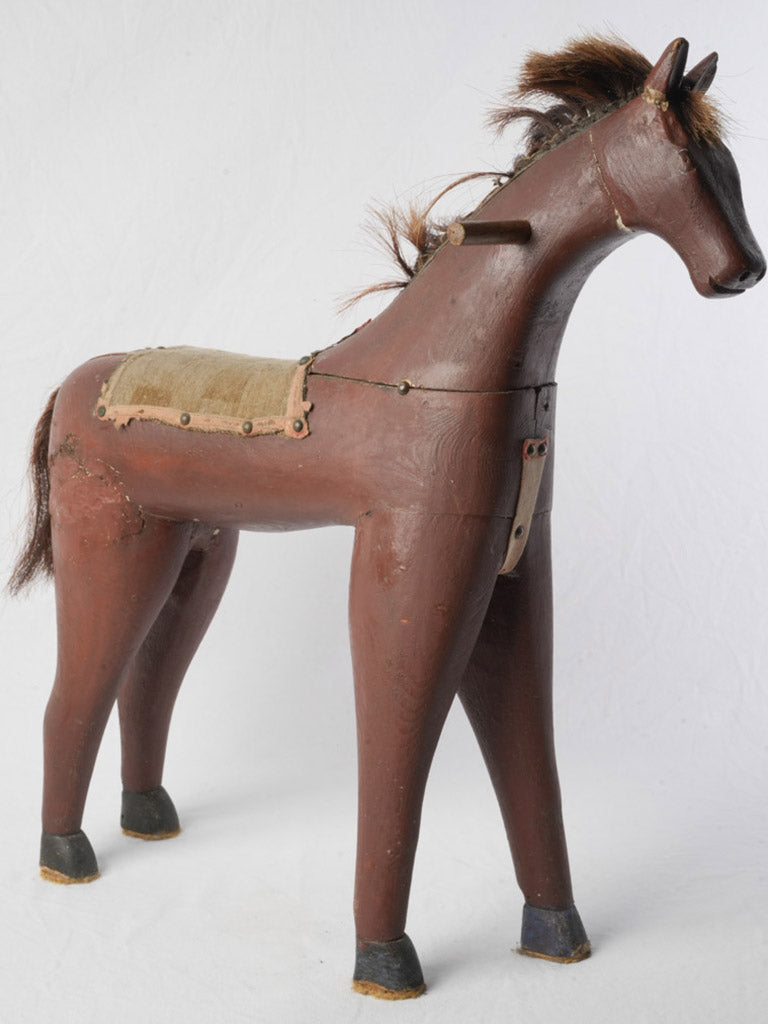 Vintage hand carved ride-on horse  