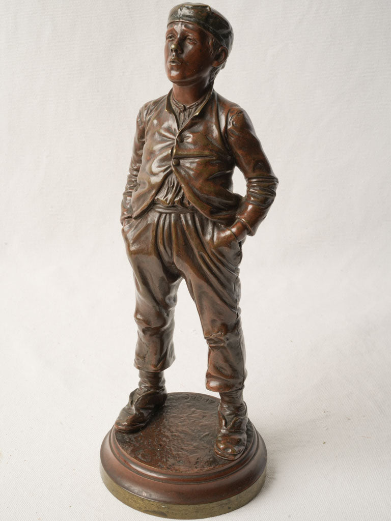 Warm patina bronze sculpture figurine