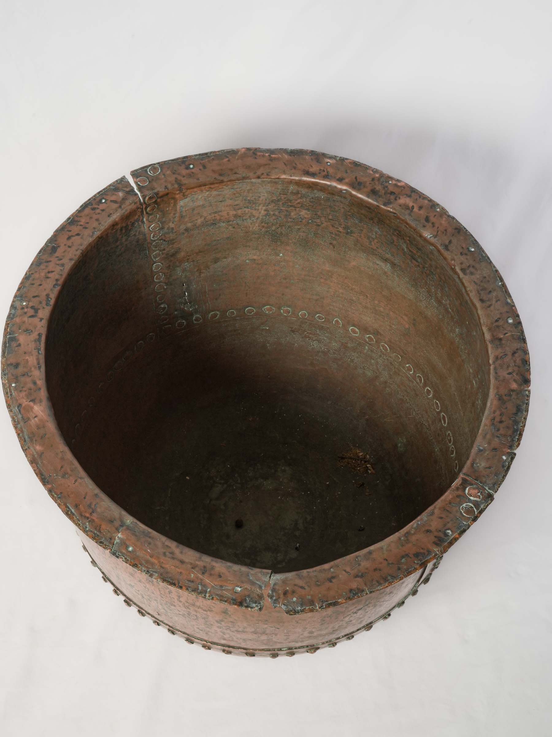 Monumental French Copper Cauldron from Auvergne, 19th Century - 29¼"