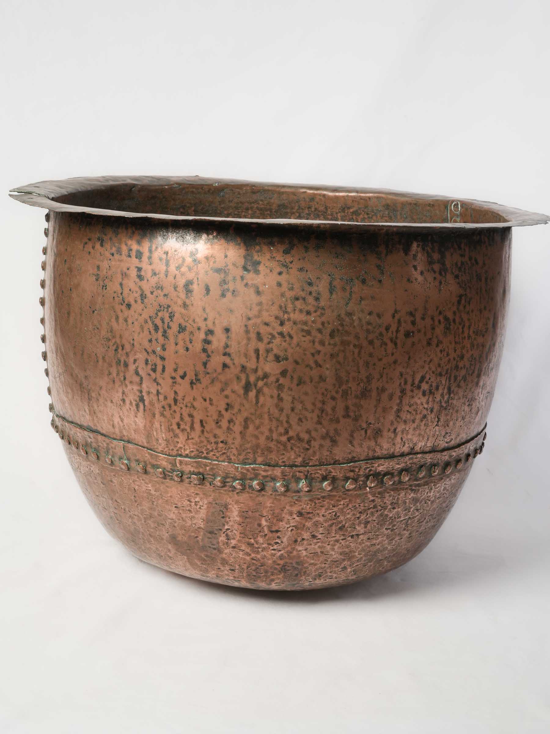 Monumental French Copper Cauldron from Auvergne, 19th Century - 29¼"