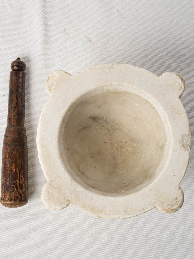 Elegant dark-grained wooden pestle