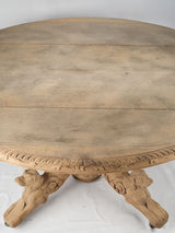 Antique bleached oak sculpted table