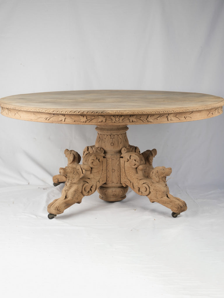 Aged bleached oak round table