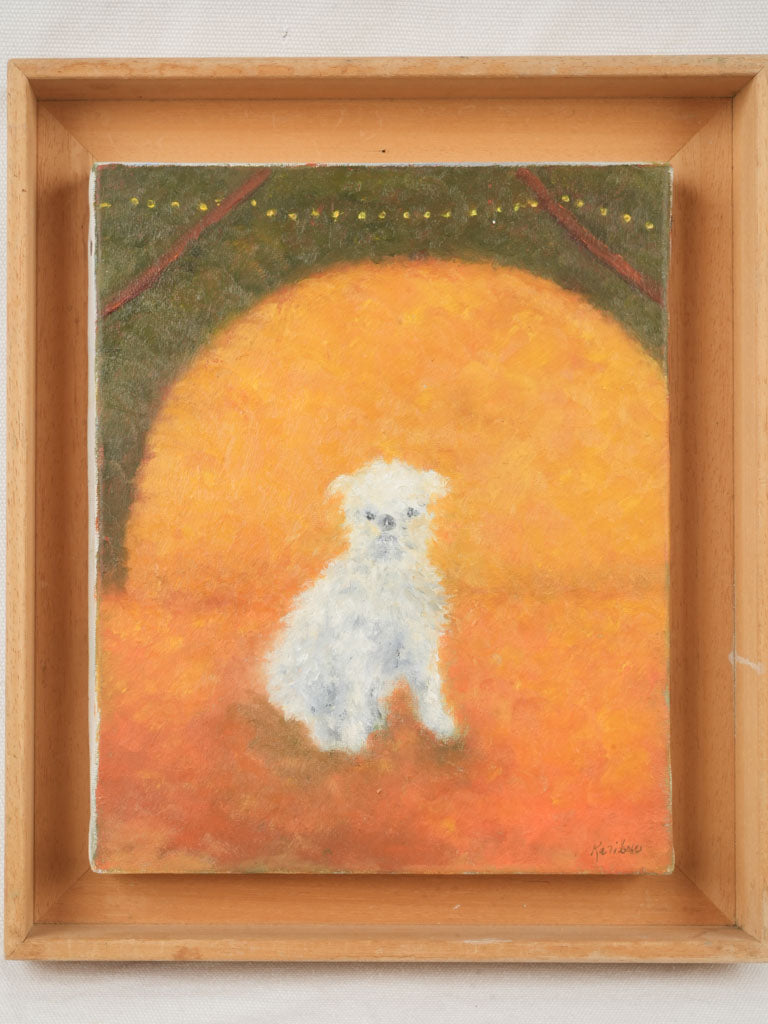 Small Contemporary Painting By Karibou - Le Chien du Cirque (The Circus Dog) - 13½" x 11½"