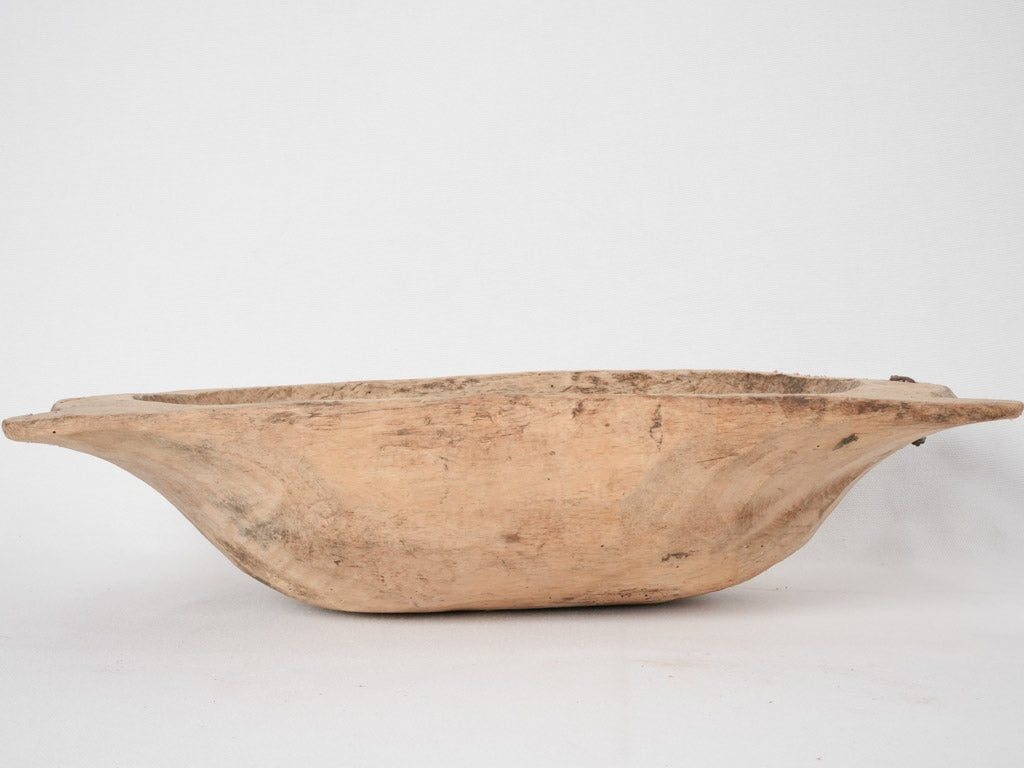 Primitive wooden grain bowl - oval 18½"