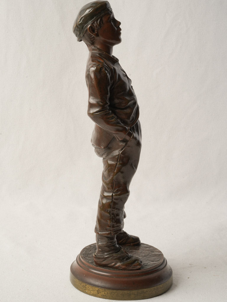 Signed base artistic bronze statuette