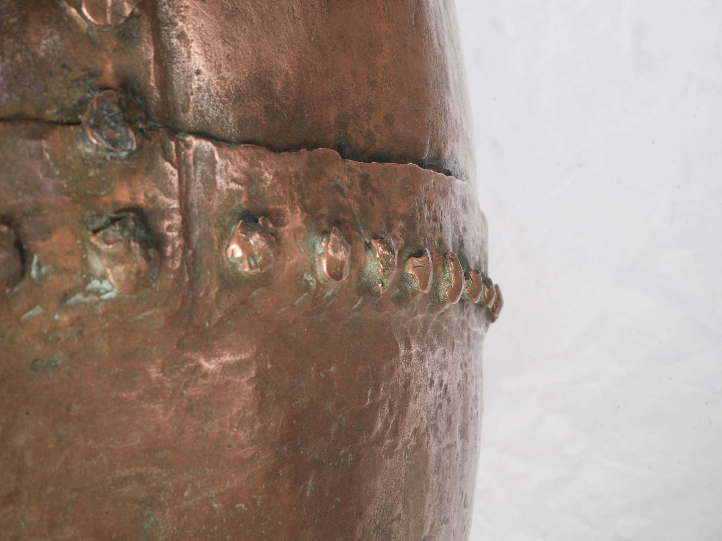 Monumental French Copper Cauldron from Auvergne, 19th Century - 29¼"