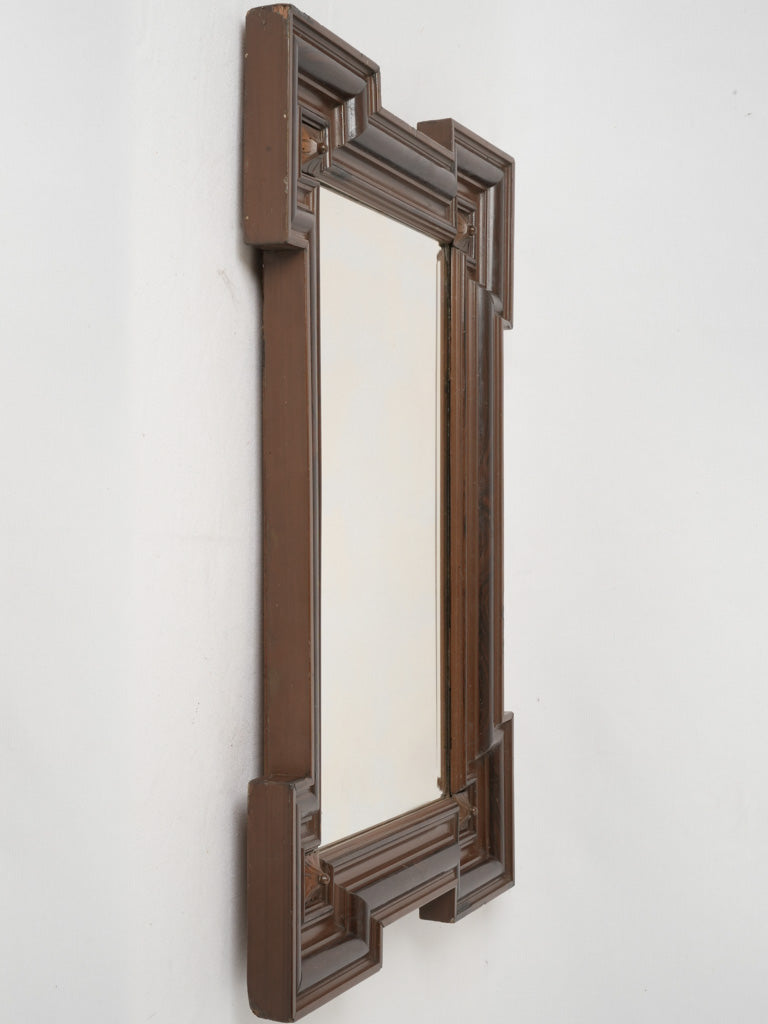 Vintage mahogany beveled wall mirror