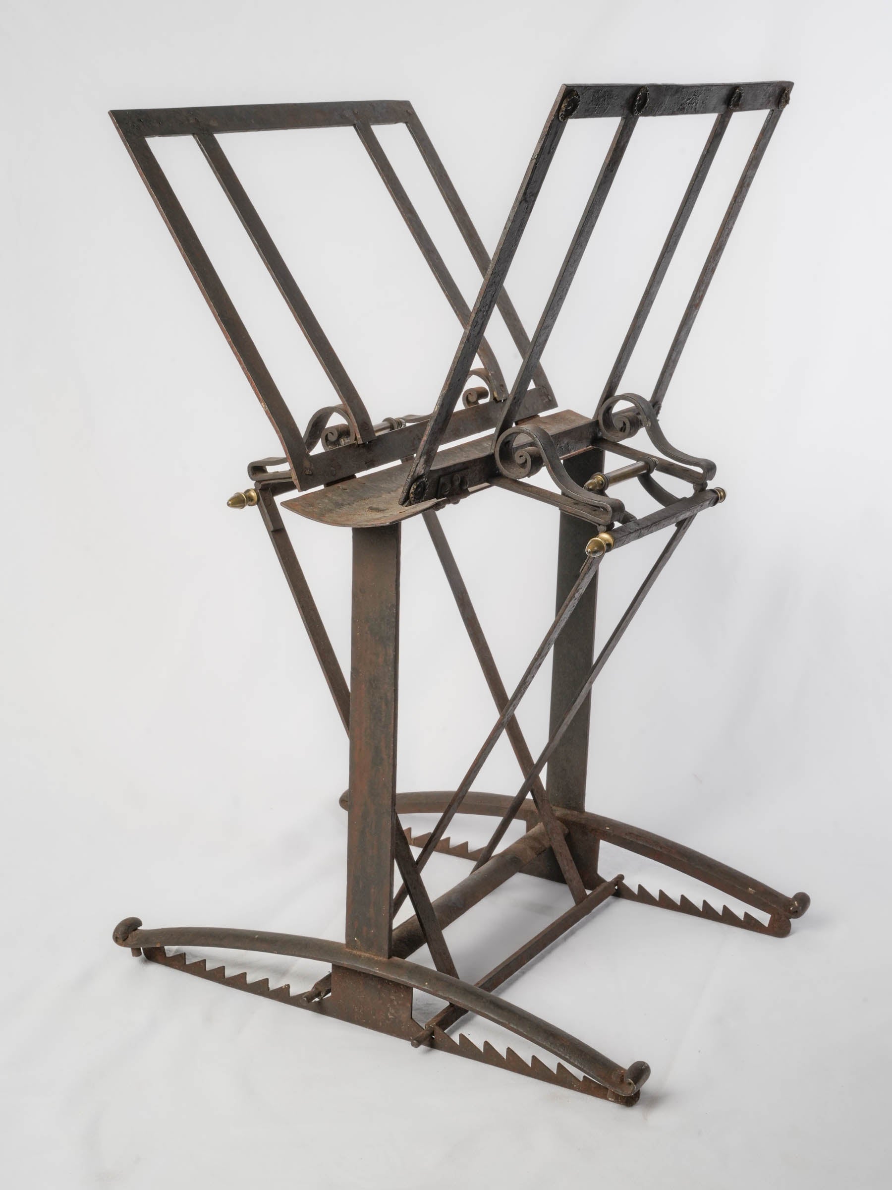 French Naval Officer's Adjustable Iron Chart Stand, Late 18th Century