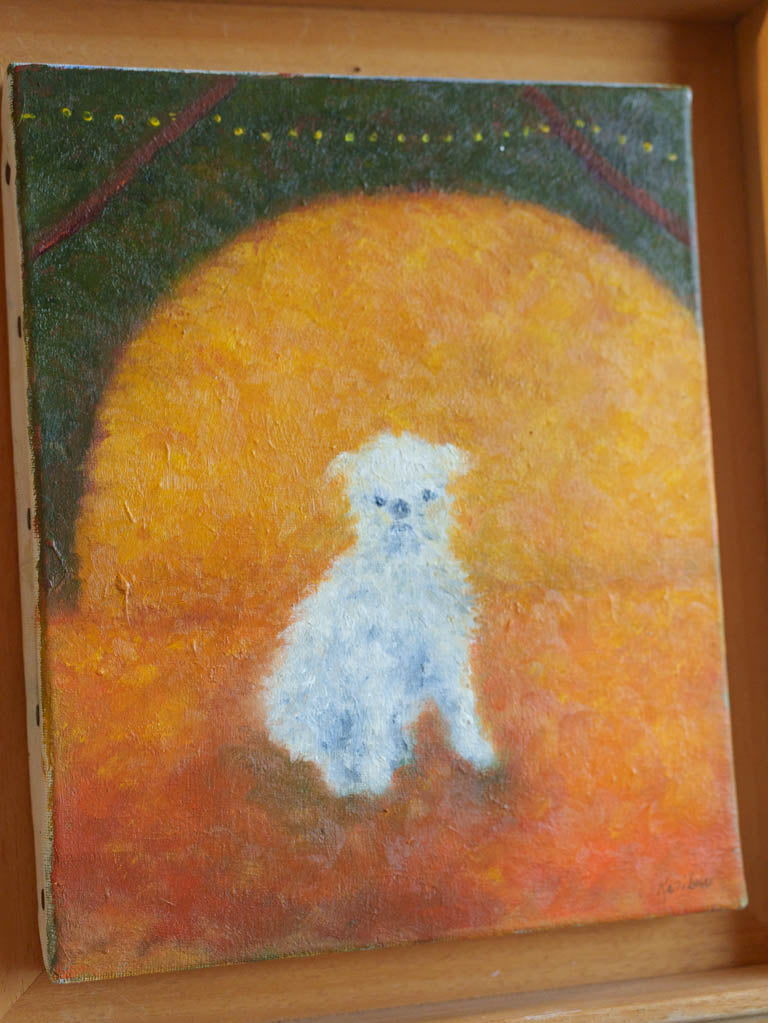 Small Contemporary Painting By Karibou - Le Chien du Cirque (The Circus Dog) - 13½" x 11½"